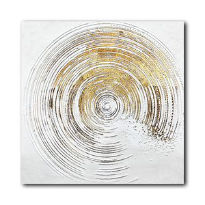 <span class=keywords><strong>Peinture</strong></span> à l'huile <span class=keywords><strong>abstraite</strong></span> dorée en spirale, faite à la main, encadrée, prête à accrocher pour la décoration intérieure - Ventes flash - Product Image 1