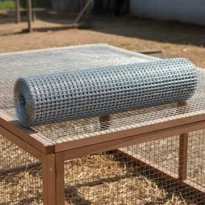 Rete Metallica Zincata a Rullo con Fori Quadrati, Rete Saldata in Acciaio per Gabbie di Polli con Rivestimento in PVC, Recinzione per Fattoria Pieghevole - Product Image 1