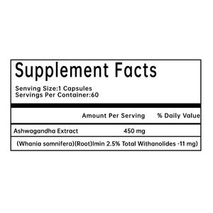 Ashwagandha kapsul alami penghilang stres & kecemasan dukungan Energi & vitalitas Booster OEM/Label pribadi Suplemen Herbal - Product Image 2