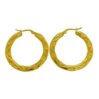 Boucles d'oreilles géométriques plaquées or 18 carats en acier inoxydable texturé, bijoux de mode pour femmes, ne ternissent pas, vente en gros, best-seller