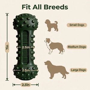 Jouet à mâcher en caoutchouc durable pour chiens, grande taille, couleur verte unie, jouet interactif pour animaux de compagnie pour une utilisation en intérieur - Product Image 4
