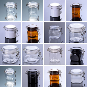 Faible QUANTITÉ MINIMALE DE COMMANDE clair 350ml rond en plastique <span class=keywords><strong>kiner</strong></span> pot pour sel de bain beurre pour le corps du visage boue - Product Image 6