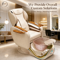 Fauteuil de pédicure électrique en cuir Mason 2026 avec lampe LED 7 couleurs et ensemble spa – Siège inclinable réglable de luxe pour salon de manucure et pédicure, marque Mason