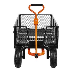 Carrito utilitario de acero de 1200 libras, plataforma de malla lateral extraíble, estructura de plástico, herramientas de almacenamiento, transporte de compras, OEM personalizable - Product Image 2