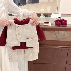 Tongxingyuan Baby Woolen Suit Set Thickening Unisex Autumn Winter Vest And Wide Leg Pants With Label And Tags - Product Image 1