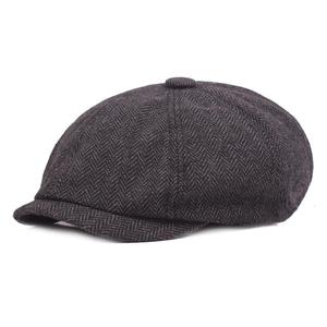 Chapeau octogonal classique à chevrons hommes femmes gavroche britannique rétro élastique casquettes pointues vente en gros - Product Image 2