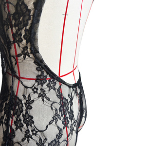 Vestiti donna Sexy tute attillati abiti floreali aderenti in <span class=keywords><strong>pizzo</strong></span> tutine da donna <span class=keywords><strong>bianco</strong></span> un pezzo in maglia tuta da donna estate - Product Image 4