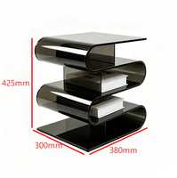 Étagère en acrylique en forme de S, robuste et résistante aux chocs, au design moderne, minimaliste, élégant et stable, vente chaude directe usine