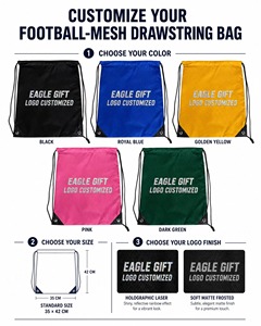 Football Grid <b>Drawstring</b> <b>Bag</b> With Customized Holographic Laser Logo High Quality and Durable - Product Image 1