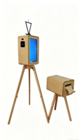 Photomaton numérique intelligent vintage en bois, portable, étanche, avec écran tactile, imprimante et appareil photo
