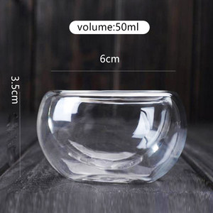 Taza de té de doble pared de vidrio de borosilicato de 50 ML, juego de tazas de café y vasos para beber, juegos duraderos de tazas de té y platillos - Product Image 6