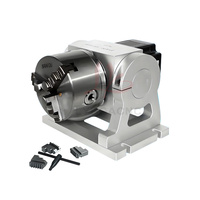 Kit de tête de division rotative CNC 4ème axe, mandrin rotatif 3/4 mâchoires 100 mm + moteur pas à pas Nema34 86 mm réduction 50:1 pour le bois