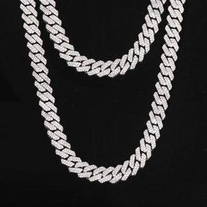 Bracelet et Collier Cubain en Laiton Plaqué Or 18K de Qualité Supérieure avec Moissanite, Chaîne à Maillons Cubains, Bijoux Hip Hop Unisexe, Cadeau d'Anniversaire - Product Image 1