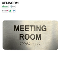 Signalétique en braille 3D en relief avec impression UV épaisse, plaque en aluminium personnalisée, panneau de porte pour salle de conférence et de réunion, pour immeuble de bureaux