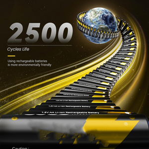 Piles AA au lithium rechargeables, lot de 8, avec chargeur, 1,5 V, 3600 mAh, boîte de rangement Li-ion - Product Image 3