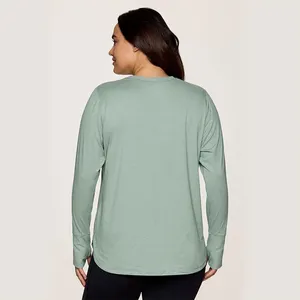 Custom Women's Butter-Soft UPF Plus Size Workout Shirt For Women Long Sleeves Moisture Wicking Tshirt Sports Long Sleeve Tee