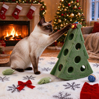 Jouet pour chat en feutre en forme de sapin de Noël, durable et interactif, pour jouer et faire de l'exercice, soulage le stress