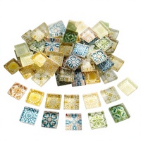 Matériaux de mosaïque en cristal DIY, forme losange classique chinoise, cours d'artisanat, leçons d'art et de beaux-arts, appliques en verre faites maison