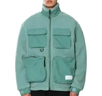 OEM Hombres Ropa Utility Jacket giacca da college in pelliccia di pile di colore blu da uomo