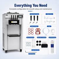 CY-8668 Nieuwe Hoge Capaciteit 50-60L/H Soft Serve IJsmachine 3500W Stabiele Koeling 3 Smaken Commerciële RVS
