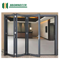 Porte pliante extérieure Lukliving à isolation thermique, double vitrage trempé, avec stores intégrés