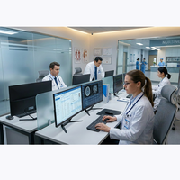 Computadora Todo en Uno con Pantalla Táctil de 24 Pulgadas para Uso Hospitalario, PC de Escritorio AIO Interactiva para Enseñanza, Cámara Web, Windows 10/11, Intel Core