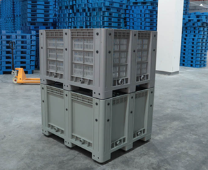 Grande boîte de palette en plastique pliable, de stockage en vrac, spécifications industrielles standard, empilable, robuste, pliable - Product Image 6