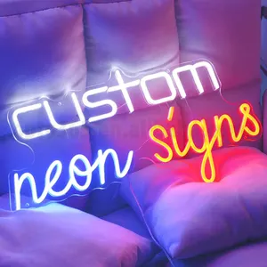 Handgefertigte benutzerdefinierte LED-Neonschilder für Haus Wandkunst UV-Dekor personalisiertes DIY-Buchstaben-Logo-Design Farbwechsel Neonschilder-Lichter