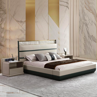 Ensemble de lit moderne en bois de caoutchouc massif HaoYu Furniture, mobilier de chambre d'hôtel de luxe à vendre