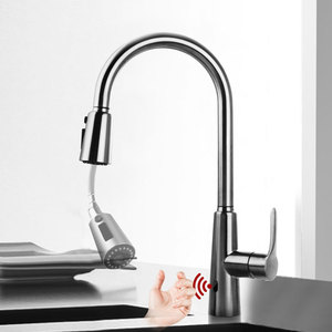 Automatische Sensor Water Kraan Pull Out Warm En Koud Water Aanrecht Mixer Motion Sense Wave Touchless Een-Handvat kraan