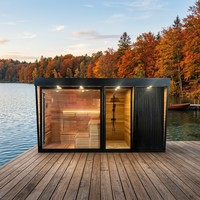 Prix d'usine – Suite de sauna extérieur tout-en-un avec zone de douche, cabine de sauna en bois de cèdre rouge à infrarouge lointain, certifiée CE ISO