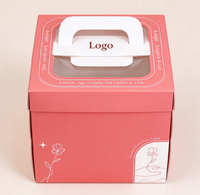 Boîte à gâteau de célébration pour mini-gâteaux, boîte en papier biodégradable de qualité alimentaire avec poignée et fenêtre pour anniversaire