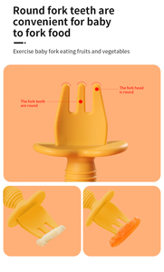 Juego de Cuchara y Tenedor de Silicona para Bebé, Libre de BPA, Apto para Alimentos, Cubiertos para Niños Pequeños, Utensilios para la Hora de Comer, Vajilla Infantil - Product Image 4