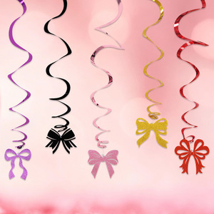 DAMAI Valentine's Day Party <b>Decorations</b> Bowknot Spiral Hanging Ornaments <b>Wedding</b> <b>Ceiling</b> Decor for Romantic Venue Layout - Product Image 1