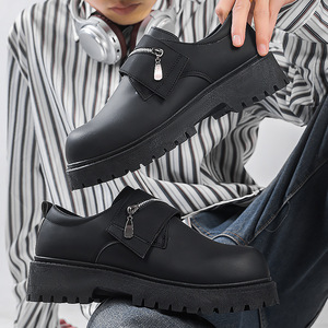 Nouvelles Chaussures <span class=keywords><strong>en</strong></span> <span class=keywords><strong>Cuir</strong></span> Épaisses Rehaussantes pour Hommes 2026, Style Derby Coré<span class=keywords><strong>en</strong></span> Grande Taille, Chaussures Britanniques pour Hommes 46 - Product Image 2