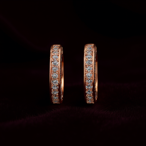 Pendientes de Diamantes en Oro Rosa, Corte Brillante Redondo, Color G, Diamantes Naturales, Joyería Clásica para Mujer para Uso Diario - Product Image 2