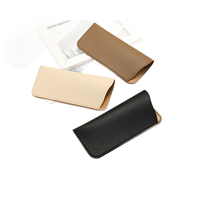 Nouvel étui à lunettes rectangulaire en cuir souple tricolore à motif litchi, avec cadre incliné, portable et minimaliste, sac de rangement