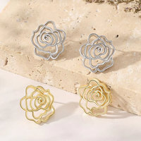 Edle Schmuckstücke 925 Sterling Silber Hohle Rosenblüten-Ohrstecker für Damen Dropshipping-Produkte