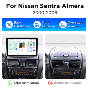 Autoradio Junsun sans fil CarPlay Android Auto pour Nissan Sentra Almera 2000-2006, lecteur DVD voiture, systèmes GPS voiture, autoradio 2 DIN - Product Image 2