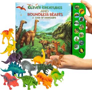 Dinosauro giocattolo Set per bambini libro sonoro con ruggiti realistici e 12 grandi figure Dino Set di gioco educativo per i più piccoli - Product Image 1