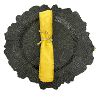 Assiettes de présentation dorées en plastique de 13 pouces, réutilisables, pour mariage, Halloween, Noël, assiettes modernes pour dîner