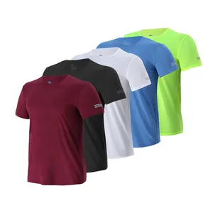 Renkli hızlı kuru kısa kollu spor T Shirt spor formaları spor gömlek eğitmen koşu tişörtü erkek nefes spor