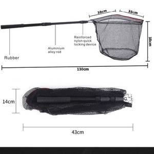 130cm En Alliage D'aluminium Rétractable Filet De Pêche Pour La Pêche À La Mouche Télescopique Pliable Épuisette Pôle Pliant Épuisette - Product Image 6