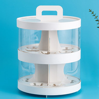 Vente en gros de porte-gâteaux à 2 étages avec poignée, boîte de rangement transparente portable pour desserts, pour boulangerie, fête et restauration