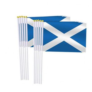 Banderas de Mano Escocesas de Poliéster con Asta de Plástico, Impresas con Serigrafía, Personalizadas con Logotipo, Portátiles, de 14 x 21 cm y 20 x 30 cm, para Desfiles - Product Image 4