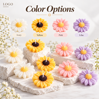 Lilin Kedelai Wangi Beraroma Bunga Buatan Tangan, Lilin Bunga Daisy Warna-warni untuk Hadiah Hari Valentine, Diwali, Paskah, dan Liburan