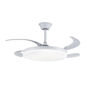 Ventilateur de plafond invisible JK Modern 42 pouces avec lumière, commande intelligente par application Wi-Fi, pales rétractables, moteur DC, LED à intensité variable - Product Image 1