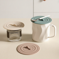 Couvre-tasse en silicone de 10 cm, anti-poussière, anti-fuite, universel, réutilisable, pour tasse à café, thé, tasse de bureau, logo personnalisé