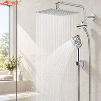 Ensemble de douche pluie moderne haute pression 10 pouces en acier inoxydable, système de salle de bain monotrou avec douchette et valve en céramique