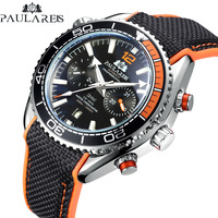 PAULAREIS 45mm Zifferblatt Luxus-Armbanduhren Leuchtende Mechanische Uhr Sport Wasserdicht Chronograph Automatikuhren